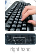 Using the Half-QWERTY Pro Keyboard with the right hand